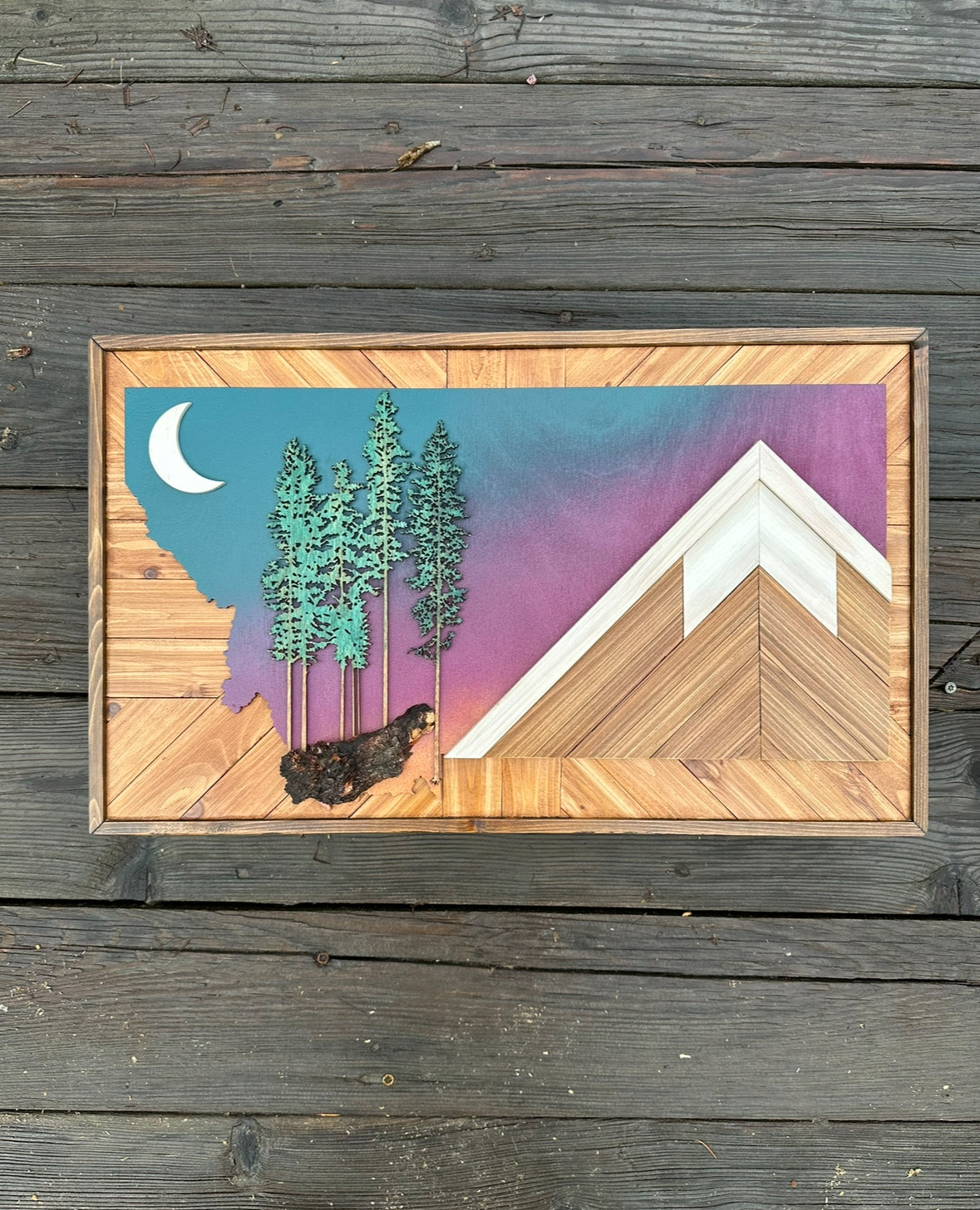 Custom State 3D Layered Wood Wall Art - Wooden Wall Art - Wood Mosaic - Any State Available!
