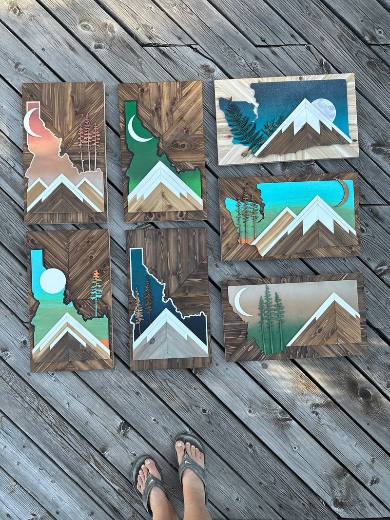 Custom Set of Two State Wood Art Pieces for TJ