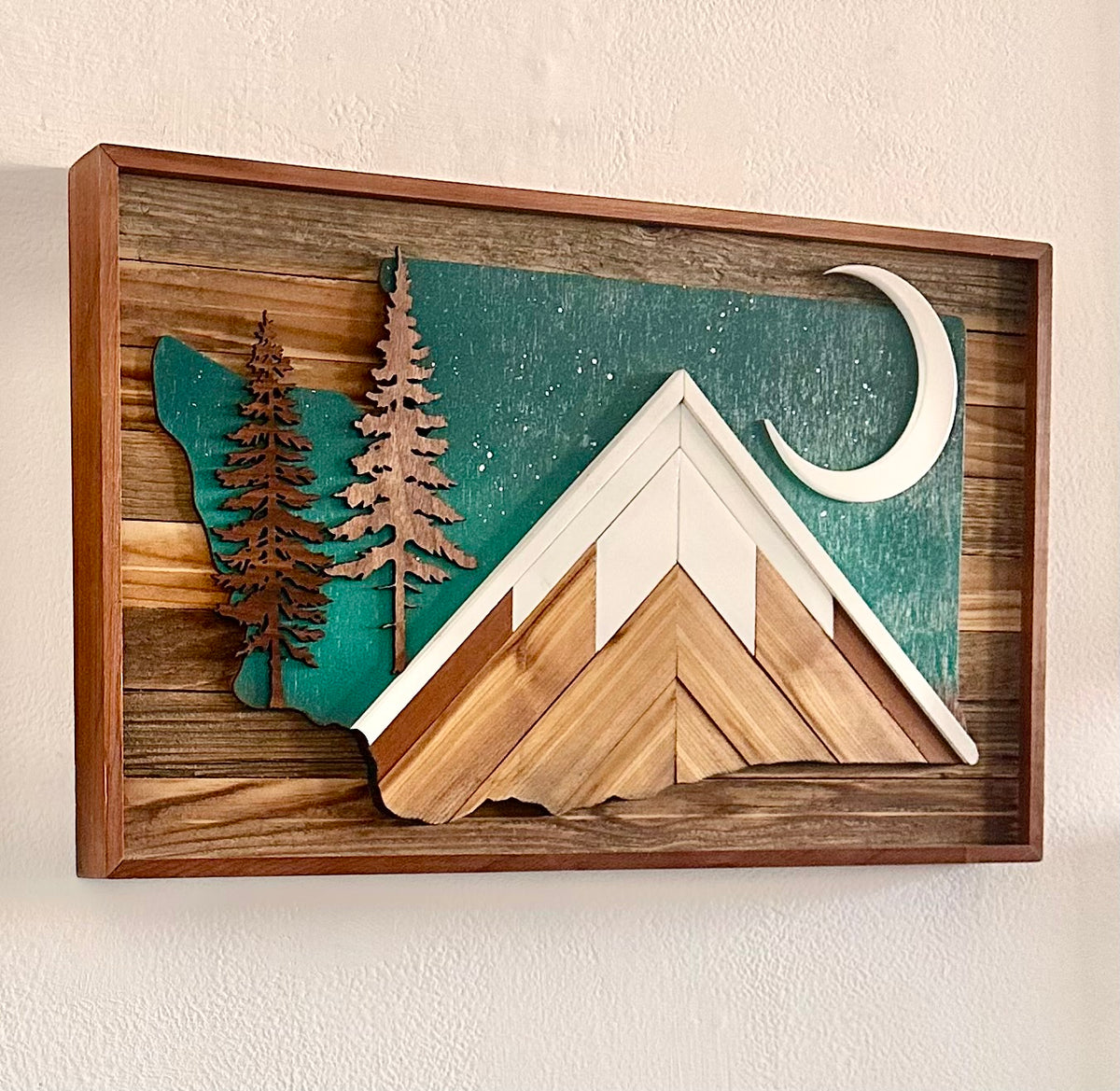 Custom State 3D Layered Wood Wall Art - Wooden Wall Art - Wood Mosaic - Any State Available!