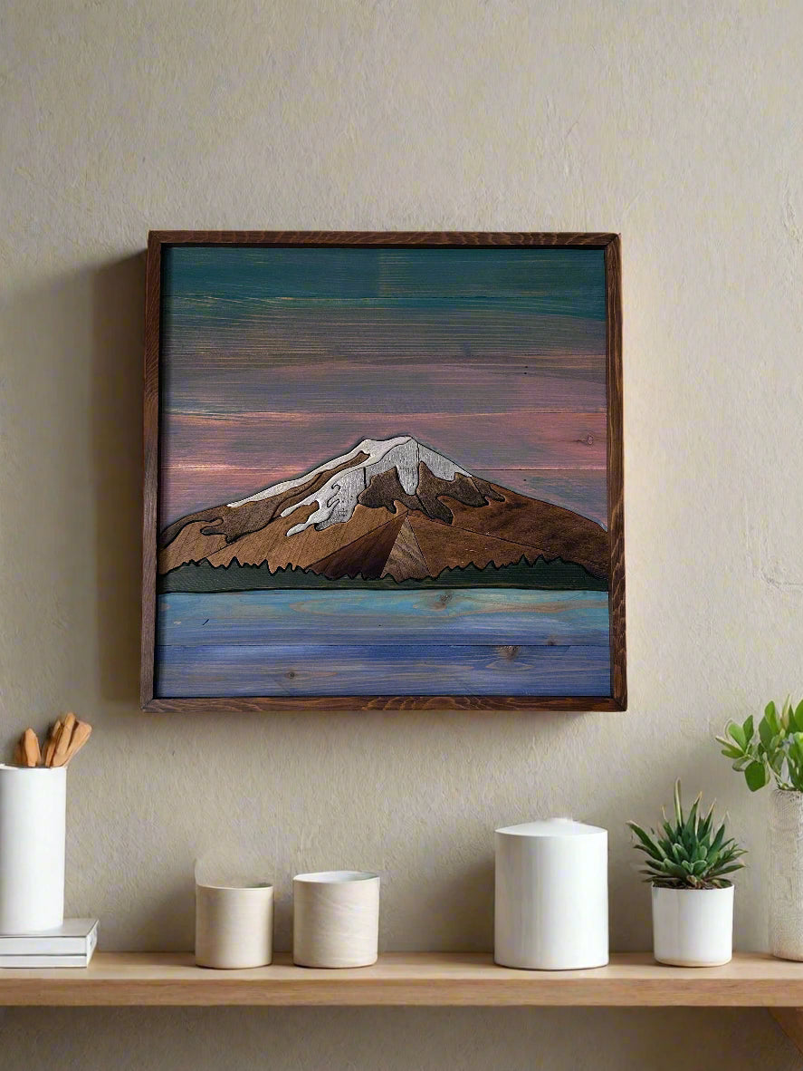 Mt. Baker inspired Landscape Wood Art