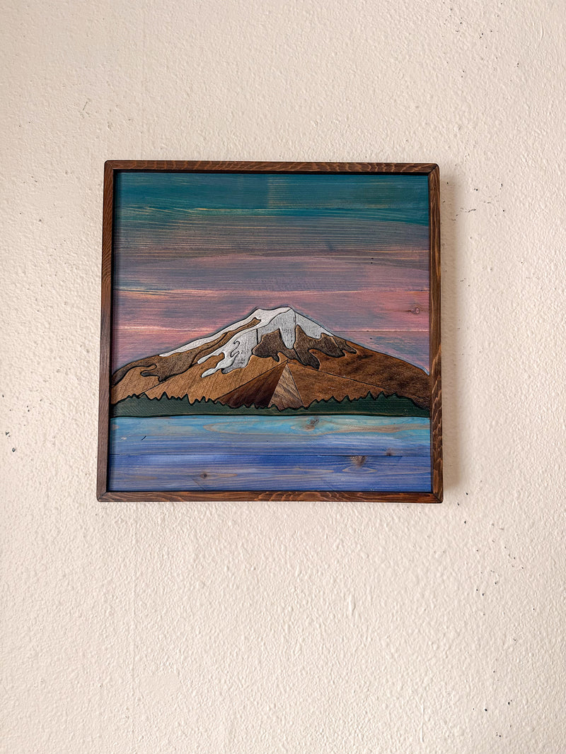 Mt. Baker inspired Landscape Wood Art