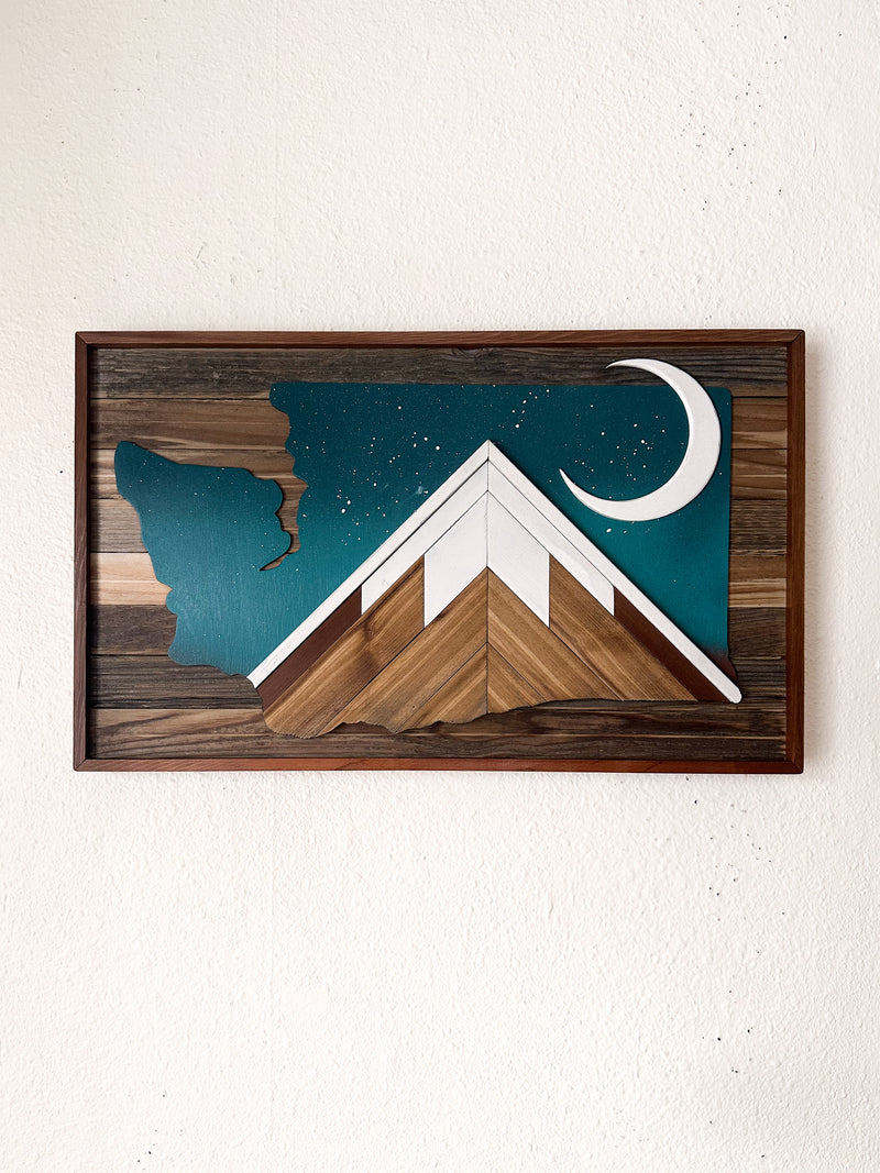 Washington State + Moon Wood Mosaic