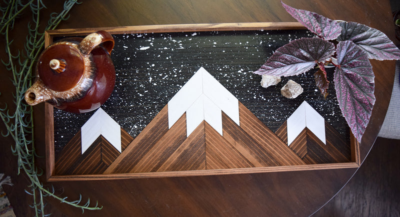 Starry Peaks Serving Tray - Wood Decorative Tray