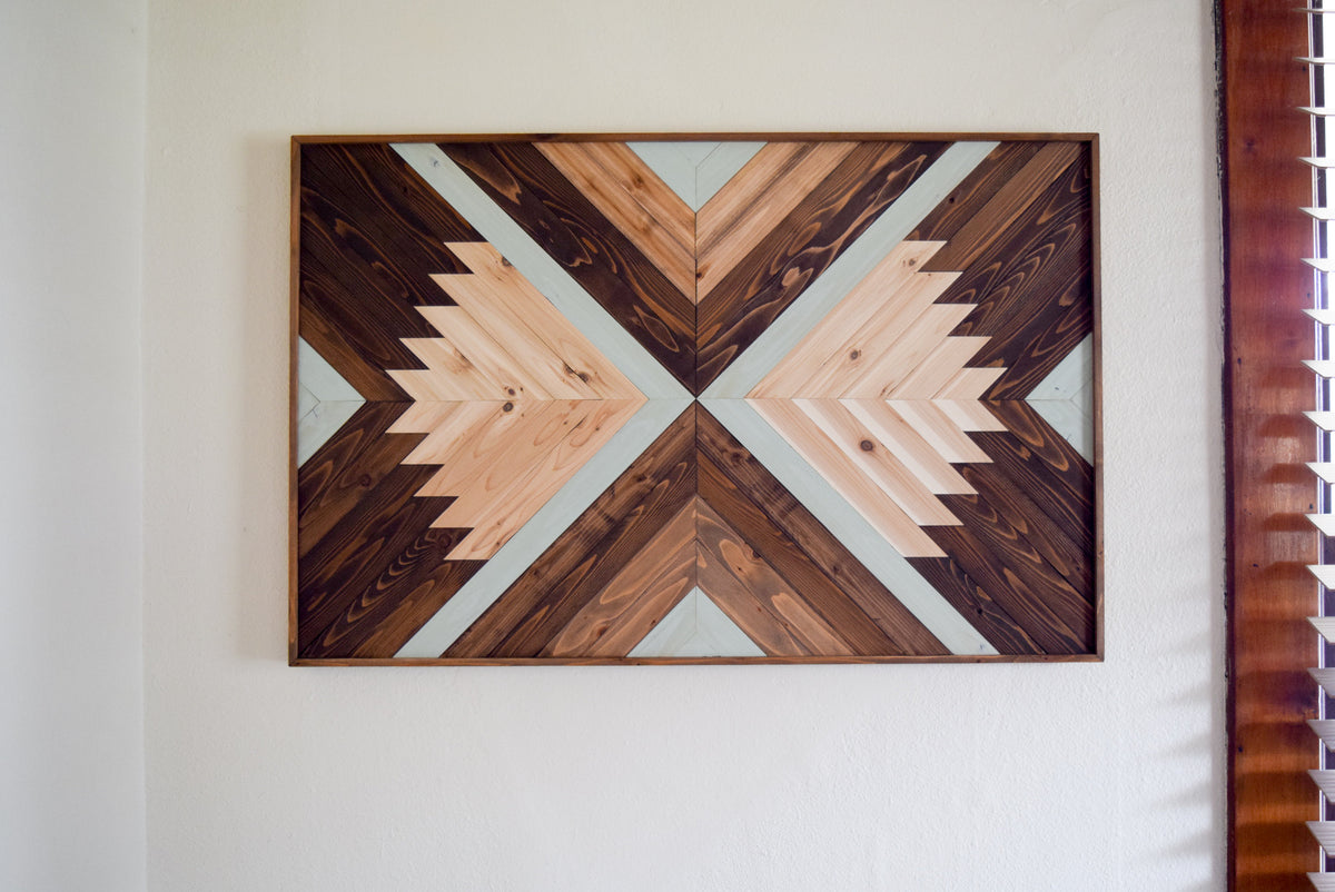 Wood wall art, Geometric wood wall decor
