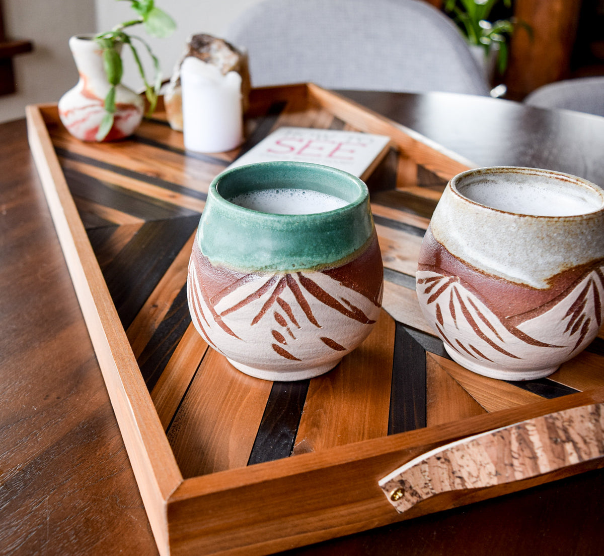 DURANGO Wood Tray - Modern Serving Tray - Breakfast Tray - Modern Wood Tray - Decorative Tray - Gift for Him