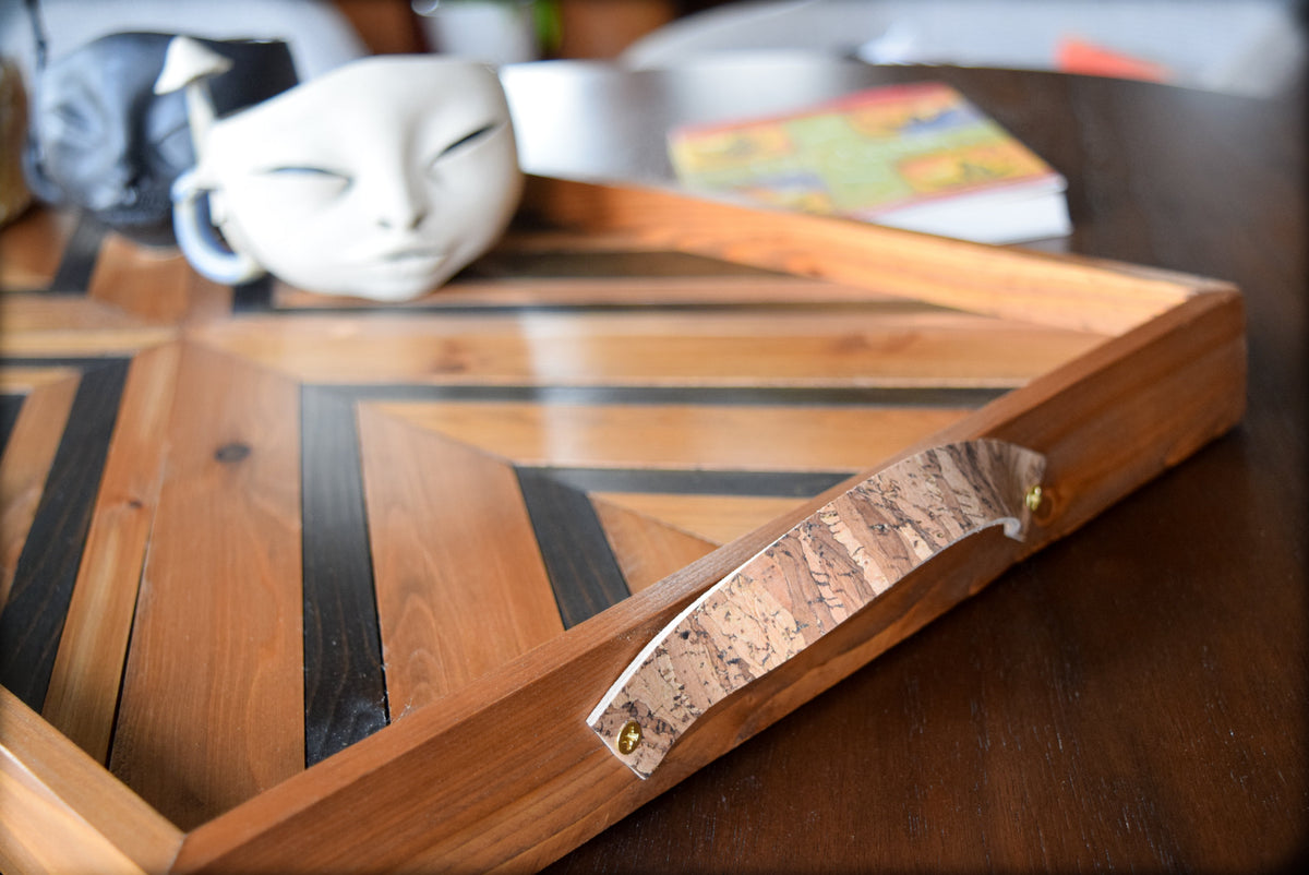DURANGO Wood Tray - Modern Serving Tray - Breakfast Tray - Modern Wood Tray - Decorative Tray - Gift for Him